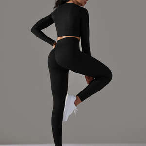 Wholesale <b>Women</b> Workout Clothes Shock-Proof Sports Running Yoga Sets Fitness <b>Women</b> Sets Seamless Yoga Sets - Product Image 4