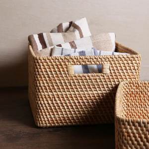 Panier à plateau en rotin écologique durable pour la décoration, célébrations festives à la maison-Lotus bleu du Vietnam - Product Image 2