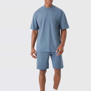 Conjunto Deportivo Transpirable para Hombre, Verano, 2 Piezas, Satén, 100% Poliéster, Camiseta de Manga Corta y Pantalones Cortos, Estilo Casual - Product Image 2