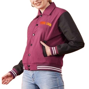 Women's Athletic <b>Short</b> Varsity <b>Jacket</b> with Breathable Cotton Lining Durable Exterior Sleek Contemporary Design - Product Image 1
