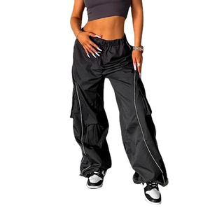 New Design Ladies <b>Summer</b> Outdoor Cotton flare Elastic-Waisted Color Wide-Leg <b>Pants</b> Casual Wide Leg Loose <b>Pants</b> for Women - Product Image 3