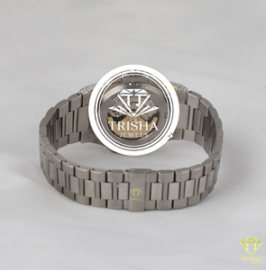 Reloj de Lujo de Acero Inoxidable con Diamantes para Hombre y Mujer, Reloj de Pulsera de Cuarzo con Esfera Negra, Bisel con Incrustaciones de Diamantes, Logotipo Personalizado, Joyería de Moda - Product Image 5