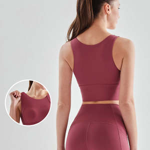 Top Deportivo Corto para Gimnasio, Resistente a Impactos, Agradable al Tacto, con Relleno Extraíble, para Mujer - Product Image 1