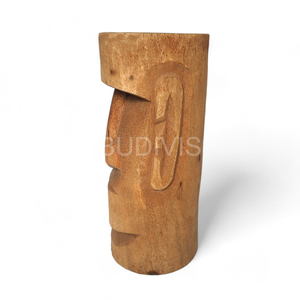 Minimalist Tribal Wooden Coffee Stool Handmade Tiki Style Furniture for Wholesale Home and Interior Styling - Product Image 3