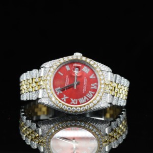 Nuevo Reloj Automático de Lujo Uwin con Cristal de Zafiro y Diamantes de Imitación en Dos Tonos, Estilo Rapero Unisex 10 - Product Image 1