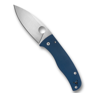 Couteaux pliants à manche bleu, finition satinée, acier inoxydable, lame large avec ouverture par pouce et clip de poche en métal pour l'extérieur - Product Image 3