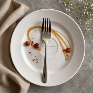 Fourchette à dessert en acier inoxydable de qualité commerciale, finition miroir élégante, couverts de service de dessert haut de gamme pour la restauration aérienne - Product Image 1