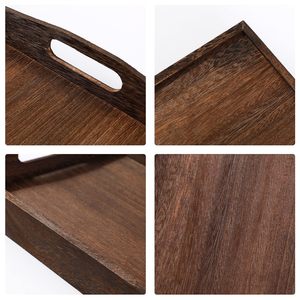 Bandeja de Servir con Asas, Bandeja de Madera Decorativa para Servir Comida, Aperitivos, Té, Café, Desayuno, Frutas, Bandeja para Mesa de Cocina, Comedor, Hogar - Product Image 3