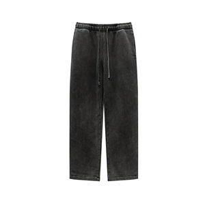 Custom Design <b>Trousers</b> <b>Baggy</b> Pants 100% Cotton Straight French Terry Acid Washed Blank Stripe Acid Wash Sweatpants <b>Men</b> - Product Image 3