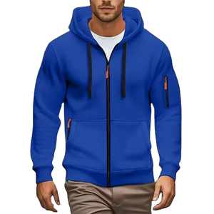 Sudadera con Capucha de Punto para Hombre, Color Sólido, con Cierre de Cremallera y Bolsillos Laterales, Manga Larga, Estilo Casual, Cierre Completo - Product Image 6