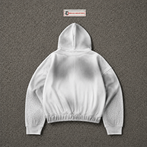 Sweat-shirt à capuche zippé dégradé argenté, coupe oversize, streetwear unisexe, veste à capuche premium ombrée, fermeture éclair intégrale, style vintage délavé urbain - Product Image 6