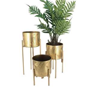 Vase à fleurs en métal de style rétro, gris vert, pour arrangement de fleurs en pot, utilisation au sol, rehausse la décoration du salon et de la maison - Product Image 1