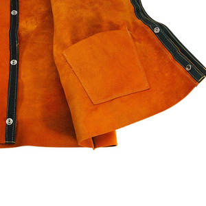 Premium Quality Best Safety Work Wear Welding Leather <b>Jacket</b> For Sale Heavy Duty Welding Leather <b>Jackets</b> Stand <b>Collar</b> - Product Image 5