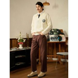 Jeans de Mezclilla para Hombre, Corte Regular, Cintura Alta, Color Marrón, Ecológicos, Transpirables, Lavados, Estilo Vintage, 100% Algodón, para Verano e Invierno - Product Image 5