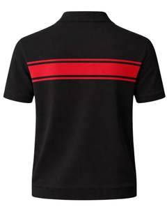 Camiseta Polo Personalizada para Hombre, a Rayas Negras y Rojas, de Algodón, Manga Corta, Corte Ajustado, con Logotipo Personalizado, para Verano, Suministro del Fabricante OEM - Product Image 5