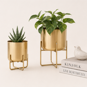 Jardinière Moderne de Luxe en Laiton avec Support, Pot de Fleurs Doré en Métal pour Décoration Intérieure, Fabricant Grossiste de Haute Qualité - Product Image 4