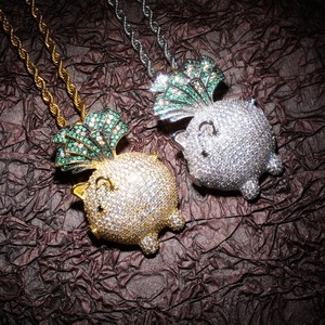 Pendentif hip-hop créatif en forme de cochon, collier personnalisé en moissanite - Product Image 5