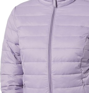 <b>Womens</b> Cropped Puffer <b>Jacket</b> Stand Collar Quilted Winter Coat Warm Bubble Shell Casual <b>Zip</b> <b>Up</b> Outerwear Wholesale Clothing - Product Image 2