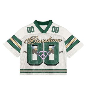 Camiseta Deportiva Corta de Malla Oversize para Mujer, Estilo Fútbol Americano, Transpirable, Vintage, Ropa Deportiva Urbana, 100% Poliéster - Product Image 6
