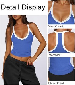 Women's Ultra Stretch Breathable Knitted Active Performance <b>Racer</b> <b>Tank</b> with Front Logo - Product Image 3