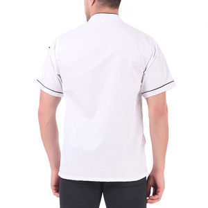 Chemise de Chef Respirante à Col Montant, Manches Courtes, Double Boutonnage, Poches Plaquées, pour Hommes et Femmes, Idéale pour la Restauration et la Boulangerie - Product Image 6