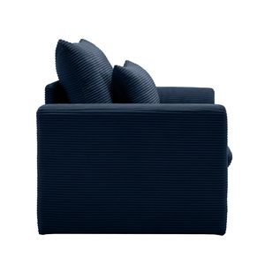 Poltrona singola profonda in velluto a coste blu con cuscino lombare per soggiorno, appartamento, ufficio - Product Image 5