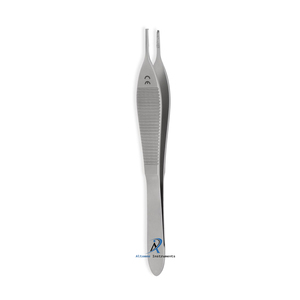 Pinzas Adson de acero inoxidable de 4.75 pulgadas con punta recta, 1x2 dientes, plataforma de atadura con revestimiento WTC, mango plano, autoclavables manualmente - Product Image 4