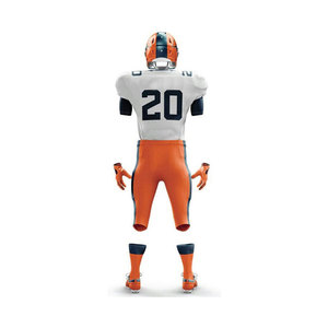 Conjunto de Uniforme de Fútbol Americano Personalizado Blanco y Naranja – Camiseta y Pantalones de Fútbol Sublimados, Uniformes de Equipo Personalizados - Product Image 3