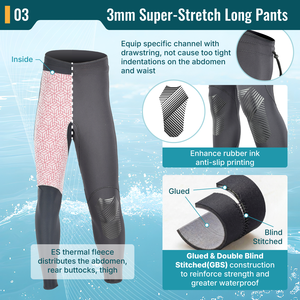 Traje de Neopreno Profesional Aropec de 3mm Superelástico de 2 Piezas - Forro Térmico de Felpa y Construcción GBS, Equipo de Neopreno Ecológico OEM/ODM - Product Image 4