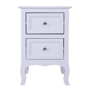 Comodino bianco a due livelli in stile country - Product Image 1