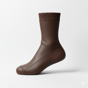 Chaussettes marron en tricot uni respirantes pour usage quotidien, saison automne, taille adulte, épaisseur standard - Product Image 2