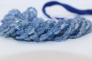 Perles de pierre ovales lisses en kyanite bleue 5x7-6x8mm, kyanite naturelle en gros de la boutique de pierres précieuses indienne pour la fabrication de bijoux - Product Image 5