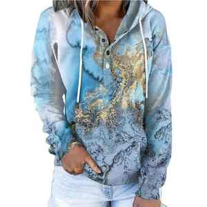 Sudadera con Capucha de Bloques de Color Creativos, Material Ligero y Suave, Estilo Moderno y a la Moda para Uso Diario Chic, Sudadera de Verano para Mujer - Product Image 3