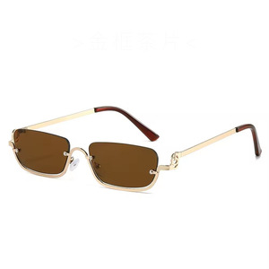 Lunettes de soleil de luxe demi-cerclées en métal pour toutes les formes de visage, nouvelle collection 2026, unisexe, protection UV - Product Image 2