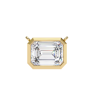 จี้เพชรทรงเหลี่ยมมรกตแบบฝังขอบทองคำขาว 14K สร้อยคอจี้เพชรเลี้ยงในห้องปฏิบัติการ เครื่องประดับมินิมอล ของขวัญสุดหรูสำหรับผู้หญิง - Product Image 2