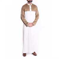 Jubba Thobe Khamis Robe Homme Hiver Haute Qualité Grande Taille Respirant Coton Polyester Islamique Perlé Décontracté Quatre Voies