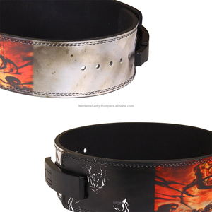 Hot Sale Custom Logo 10mm Thick Cowhide Nubuck Leather Adjustable Non-Slip Buckle Men's Weight Lifting Power Lever <b>Belt</b> - Product Image 5