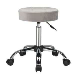 Sgabello Girevole Grigio per Tecnici con Capacità di 150kg, Nove Scomparti, Fibbia in Pelle, Base a Cinque Punte - Product Image 1