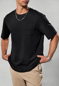 Camiseta 100% Algodón para Hombre, Talla Grande, 240 GSM, Suave, Informal, con Bolsillo, Venta al Por Mayor Directa de Fábrica, OEM - Product Image 6