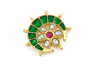 Dijes de Flor de Latón Chapado en Oro con Piedras, Estilo Étnico, Colgantes Unisex para Bodas, Accesorios para Hacer Joyería DIY - Product Image 4