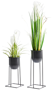 Grand pot de fleurs en métal noir avec support en fer, porte-fleurs moderne minimaliste pour plantes d'intérieur et d'extérieur, salon, chambre à coucher - Product Image 4