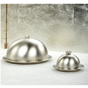 Plateau à beurre en acier inoxydable de style vintage, design personnalisé, couleur argentée, finition métallique brillante, idéal pour la table de cuisine - Product Image 5