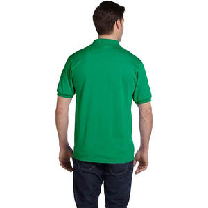 Polo de Algodón Piqué Verde de Manga Corta para Hombre, Cuello Abotonado, Estilo Casual, Corte Regular, Color Sólido - Product Image 4