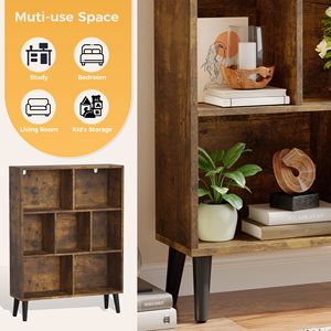 Étagère à livres en bois à 3 niveaux, bibliothèque ouverte autoportante avec pieds, organisateur de rangement pour chambre à coucher et salon - Product Image 5