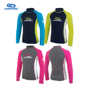 Aropec UPF 50+ Kids Spandex <b>Long</b> <b>Sleeve</b> Rash Guard Sun Protection Children <b>Swim</b> Shirt Flatlock Stitched Water Sports <b>Top</b> OEM/ODM - Product Image 1