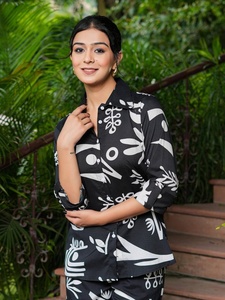 Ensemble deux pièces décontracté FATEMA FASHION FF302FN pour femme, imprimé numérique, coupe régulière, haut et bas, collection Printemps-Été, vente chaude - Product Image 3