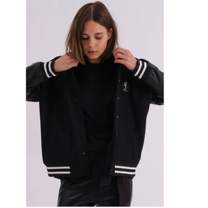Veste varsity en toile tendance pour homme, look sportif classique, coupe confortable pour un usage décontracté et un style urbain, imperméable et respirante - Product Image 5