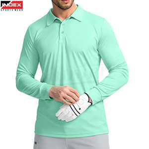 Polo de manga larga con costuras duraderas para hombre, logotipo personalizado, directo de fábrica - Product Image 1