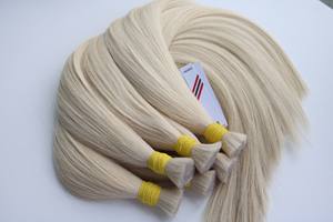 Extensions de cheveux en vrac de haute qualité au prix de gros 100 grammes 10 pouces cheveux vierges de couleur claire doublement étirés - Product Image 4