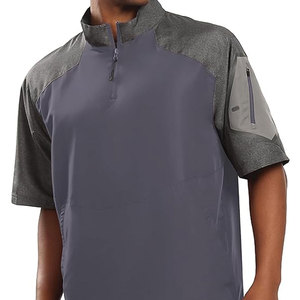 Wholesale Best Quality <b>Pullover</b> Cage Jacket Weather-Resistant Quarter Zip Athletic Wear with Sleeve Pocket - Product Image 5